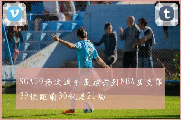 SGA30场次追平麦迪并列NBA历史第39位距前30仅差21场